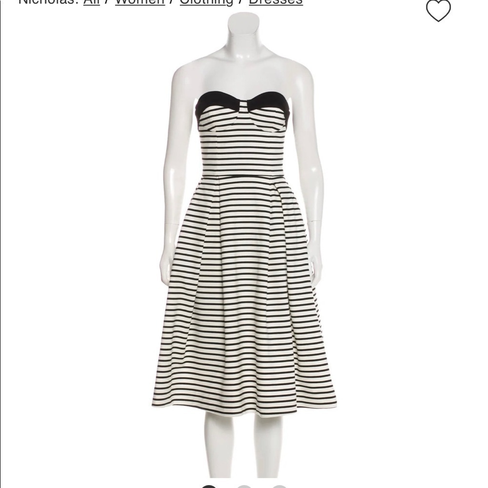 NICHOLAS Black and White Striped Dress